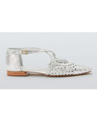 John Lewis - Happie Leather Woven Cross Strap Pointed Flats - Lyst