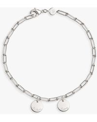Merci Maman - Personalised Dainty Love Links 2 Charm Bracelet - Lyst