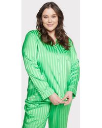 Chelsea Peers - Curve Satin Jacquard Stripe Long Pyjama Set - Lyst