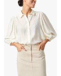 Soaked In Luxury - Leodora Cropped Sleeve Buttons Shirt - Lyst