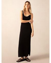 Ro&zo - Contrast Trim Rib Knit Maxi Dress - Lyst