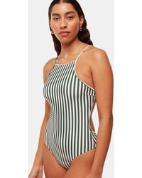 Whistles - Striped Open Back Swimsuit - Lyst