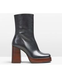 Hush - Indie Platform Block Heel Leather Ankle Boots - Lyst