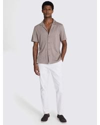 Moss - Linen Blend Knitted Cuban Collar Shirt - Lyst