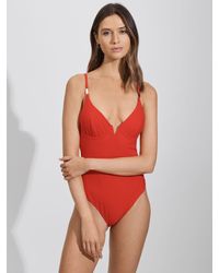 Reiss - Amber Underwired Tie Back Swimsuit - Lyst