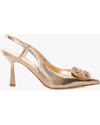 Dune - Calenna Brooch Detail Slingback Court Shoes - Lyst
