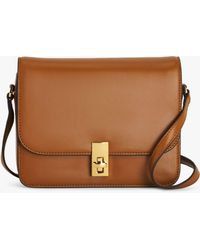 John Lewis - Smooth Leather Flapover Cross Body Bag - Lyst