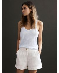 Reiss - Demi Garment Dyed Linen Shorts - Lyst