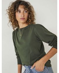Hush - Emily Puff Sleeve Cotton Jersey Top - Lyst
