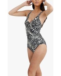 Panos Emporio - Simi Zebra Print Shaping Swimsuit - Lyst