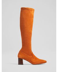 LK Bennett - Davina Suede Knee High Sock Boots - Lyst