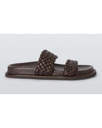 John Lewis - Lovey Leather Woven Padded Footbed Sliders - Lyst