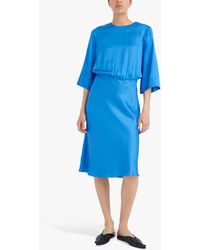 Inwear - Kanta Satin Fitted Waist 3/4 Sleeve Knee Length Dress - Lyst