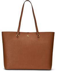 Ralph Lauren - Crosshatch Leather Large Karly Tote - Lyst
