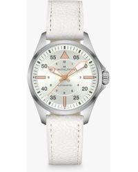 Hamilton - Khaki Pilot Automatic Leather Strap Watch - Lyst