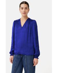 Jigsaw - Recycled Satin Frill Detail Top - Lyst