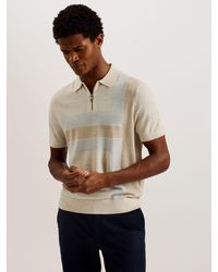 Ted Baker - Ambler Block Stripe Wool Polo Shirt - Lyst