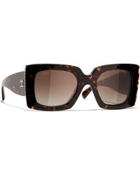 Chanel - Rectangular Sunglasses Ch5480h Dark Havana/brown Gradient - Lyst