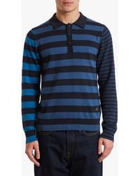 Paul Smith - Organic Cotton Stripe Long Sleeve Polo Shirt - Lyst