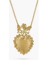 Alex Monroe - Heart Rose Pendant Necklace - Lyst