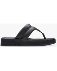 Clarks - Alda Walk Leather Toe Post Sandals - Lyst