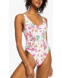 Roxy - Tropical Print Swimsuit - Lyst