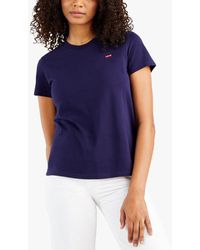 Levi's - The Perfect Round Neck Chest Logo Cotton T-shirt - Lyst