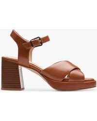 Clarks - Ritzy 75 Faye Leather Block Heel Sandals - Lyst