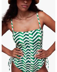 Whistles - Chevron Ruched Side Swimsuit - Lyst