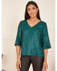 Yumi' - Sequin Relaxed Fit Top - Lyst