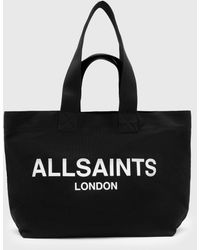 AllSaints - Ali Cotton Canvas Logo Tote Bag - Lyst