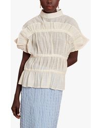 Ghospell - Yasmin Ruched Linen Blend Top - Lyst