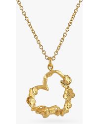 Alex Monroe - Floral Heart & Baby Bee Pendant Necklace - Lyst
