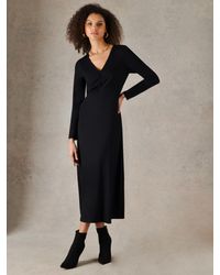 Ro&zo - Ruched Front Midi Dress - Lyst