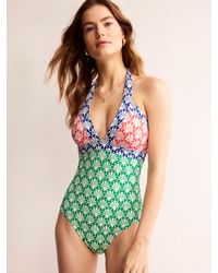 Boden - Ithaca Shell Print Halterneck Swimsuit - Lyst