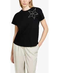 Sisley - Rhinestone Star T-shirt - Lyst