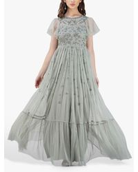 LACE & BEADS - Marly Embellished Maxi Dress - Lyst