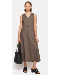Jigsaw - Linen Waistcoat Midi Dress - Lyst