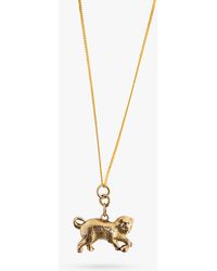 L & T Heirlooms - Second Hand 9ct Yellow Gold Cat Charm Pendant Necklace - Lyst
