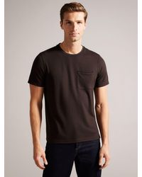 Ted Baker - Grine Suede Trim T-shirt - Lyst