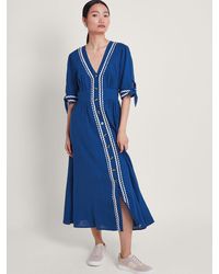 Monsoon - Lita Ric Rac Dress Blue - Lyst