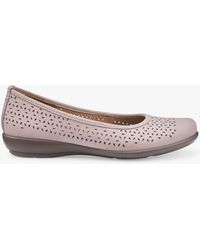 Hotter - Livvy Ii Wide Fit Perforated Nubuck Pumps - Lyst