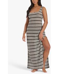 South Beach - Crochet Stripe Maxi Beach Dress - Lyst