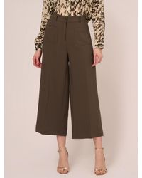 Adrianna Papell - Front Pockets Cropped Wide Leg Trousers - Lyst