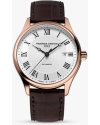 Frederique Constant - Fc-303mc5b4 Classic Index Automatic Leather Strap Watch - Lyst