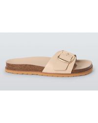 John Lewis - Lyon Leather Single Buckle Footbed Sandals - Lyst