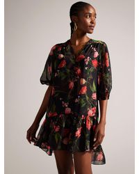 Ted Baker - Emileee Floral Mini Cover Up Dress - Lyst