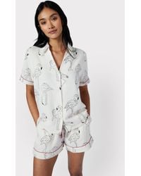 Chelsea Peers - Flamingo Print Cotton Cheesecloth Short Pyjamas - Lyst