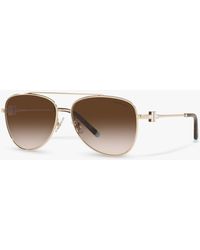 Tiffany & Co. - Tf3080 Aviator Sunglasses - Lyst