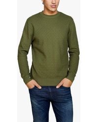 Sisley - Solid Ribbed Crew Neck Jumper - Lyst